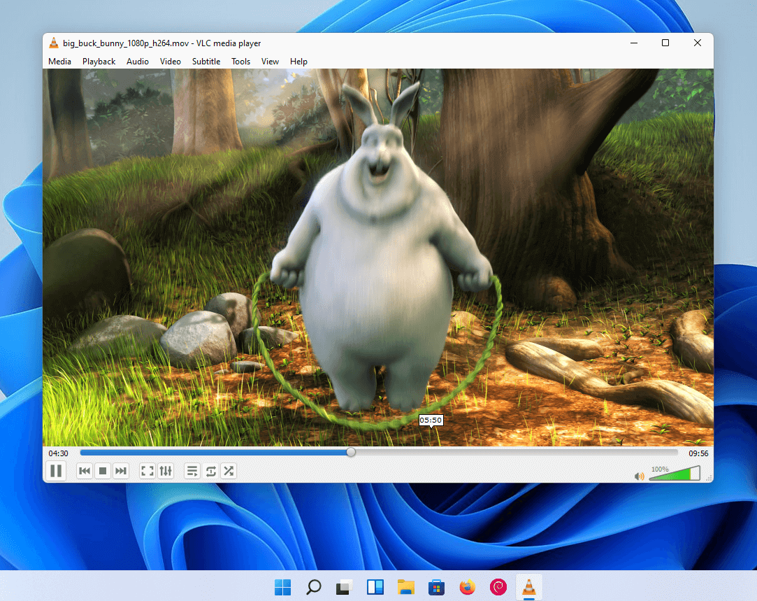 VLC Media Player UI with multiple media windows on Windows